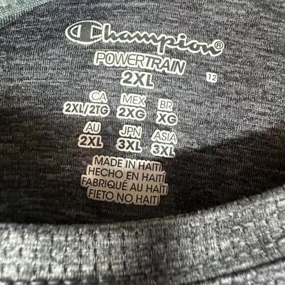 Champion Powertrain Vapor Short Sleeve Shirt Gray Men’s Size 2XL XXL Workout Gym - Picture 3 of 5